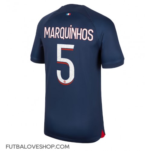 Dres Paris Saint-Germain Marquinhos #5 Domáci 2023-24 Krátky Rukáv